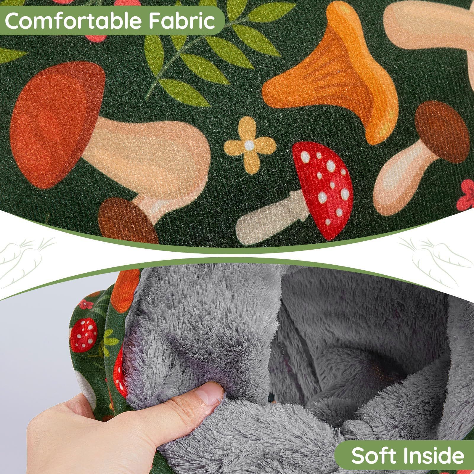 Guinea Pig Tunnel Washable Guinea Pigs Hideout Portable Rabbit Tunnels Soft Ferret Tunnel for Playing Resting Guinea Pig Accessories for Hedgehogs, Hamster, Mushrooms - Image 3