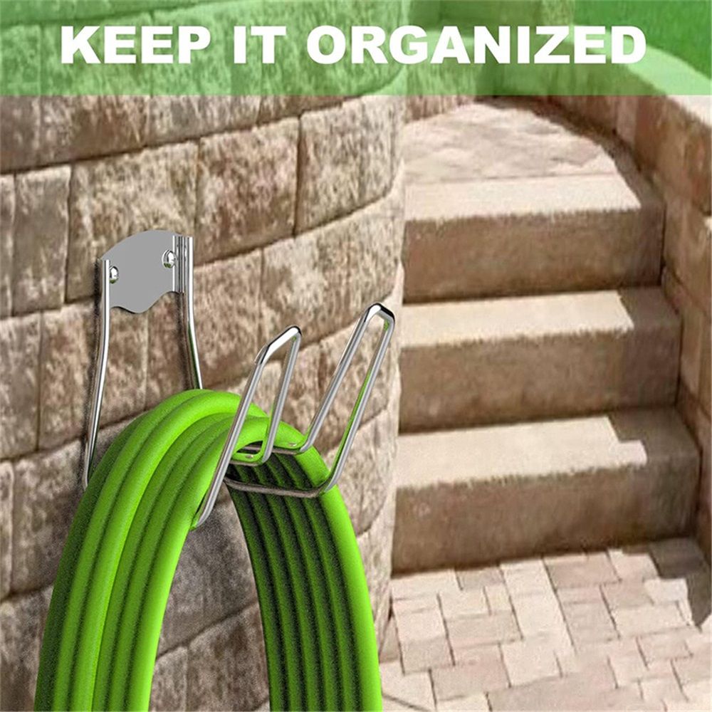 Metal Garden Hose Holder - Heavy Duty Hose Hanger Wall Mounted Water Hose Holder for Outside Yard, Sturdy Hose Reel Hose Hooks for Water Hose, Extension Cords - Image 5
