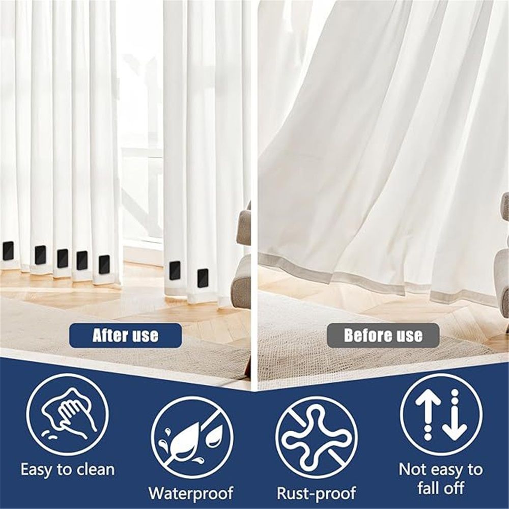 16 Pcs Outdoor Curtain Weights, 8 Pairs Upgrade to Heavier Magnetic Drapery Weights, Plastic Wrapped Waterproof Curtain Magnets for Home Decor, Outside Curtain, Tablecloth, Patio, Shower Curtains - Image 3