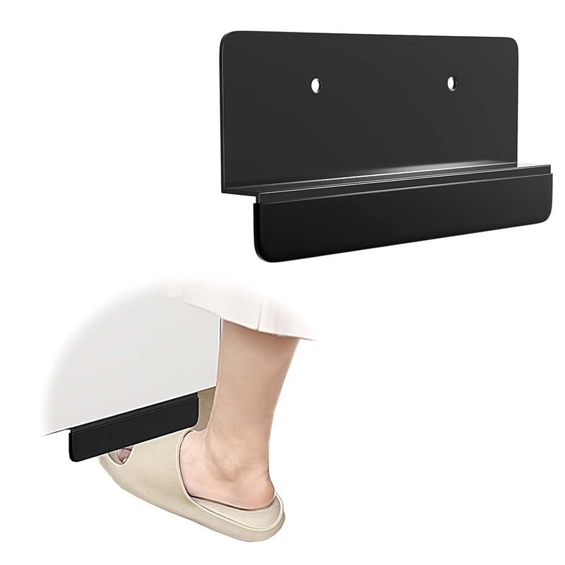 2Pack Under Cabinet Foot Pull with Adhesive and Screws,Hands Free Garbage Drawer Toe Foot Pull Opener Suitable for Kitchen Trash Cabinet Drawer (2Pack Black) - Image 2