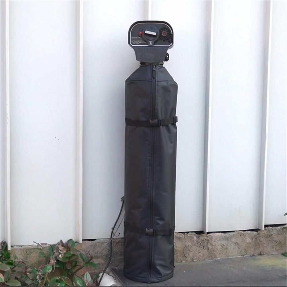 Water Softener Cover Outdoor, 3 Layers Insulation Water Softener Tank Jacket, Heavy Duty Outdoor Insulated Water Softener Tank Cover, Water Softener Covers for Outside Units, 10''D x 54''H- Black - Image 2