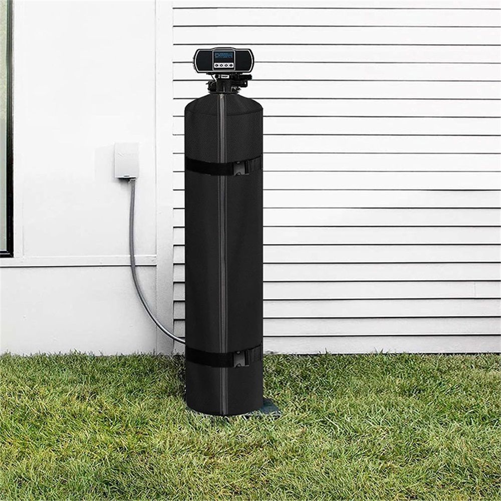 Water Softener Cover Outdoor, 3 Layers Insulation Water Softener Tank Jacket, Heavy Duty Outdoor Insulated Water Softener Tank Cover, Water Softener Covers for Outside Units, 10''D x 54''H- Black - Image 5