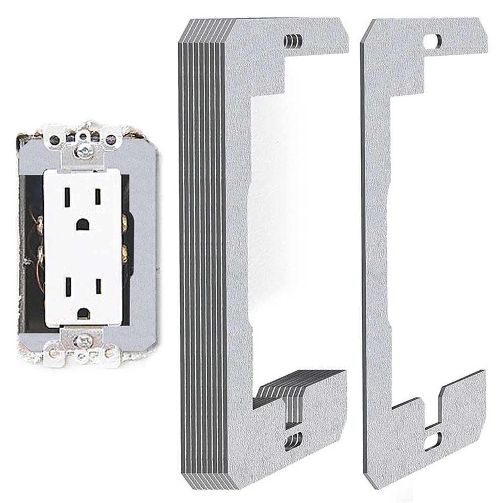 30 Pcs Wall Plate Spacer- Metal Flush Fit Device Leveling Plates- Receptacle Spacers Shims Leveler for Fixing Walls Electrical Outlet Electrical Boxes - Image 2
