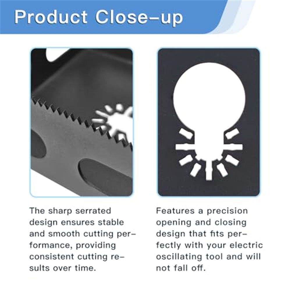 2 Pcs Square Slot Cutter Oscillating Multi-Tool to Cut-in Single Gang Wall Boxes,Outlet Cutter for Drywall,Efficient Carving Tool,Black - Image 3