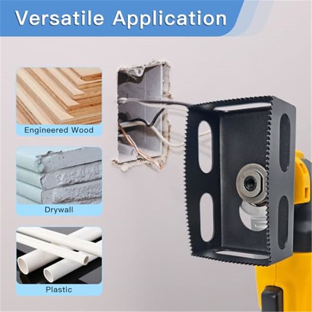 2 Pcs Square Slot Cutter Oscillating Multi-Tool to Cut-in Single Gang Wall Boxes,Outlet Cutter for Drywall,Efficient Carving Tool,Black - Image 4