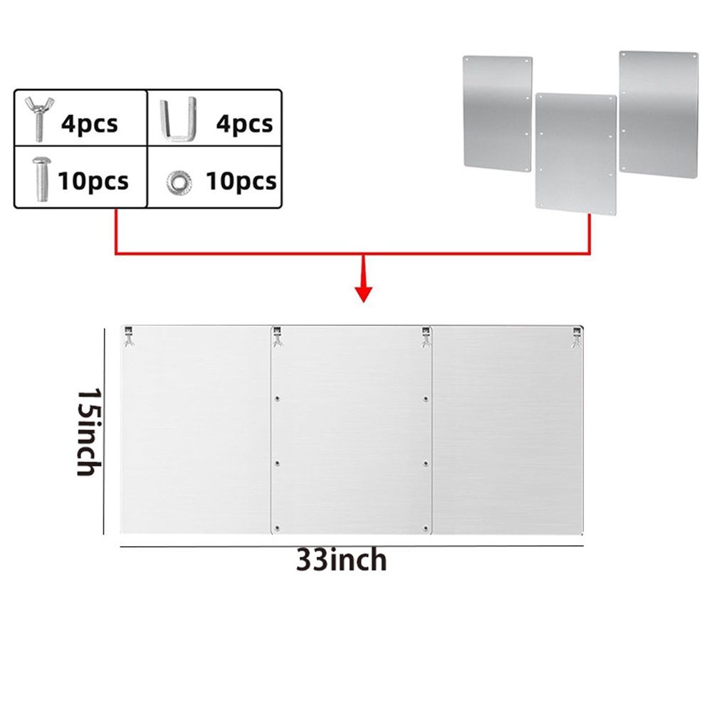 Upgraded Patio Heater Reflector Shield,(Large,3Panels) Propane Heaters Heating Deflector,Effective Heat Focusing for Outdoor Lamp Heater,Gas Energy Saving,Windshield - Image 3