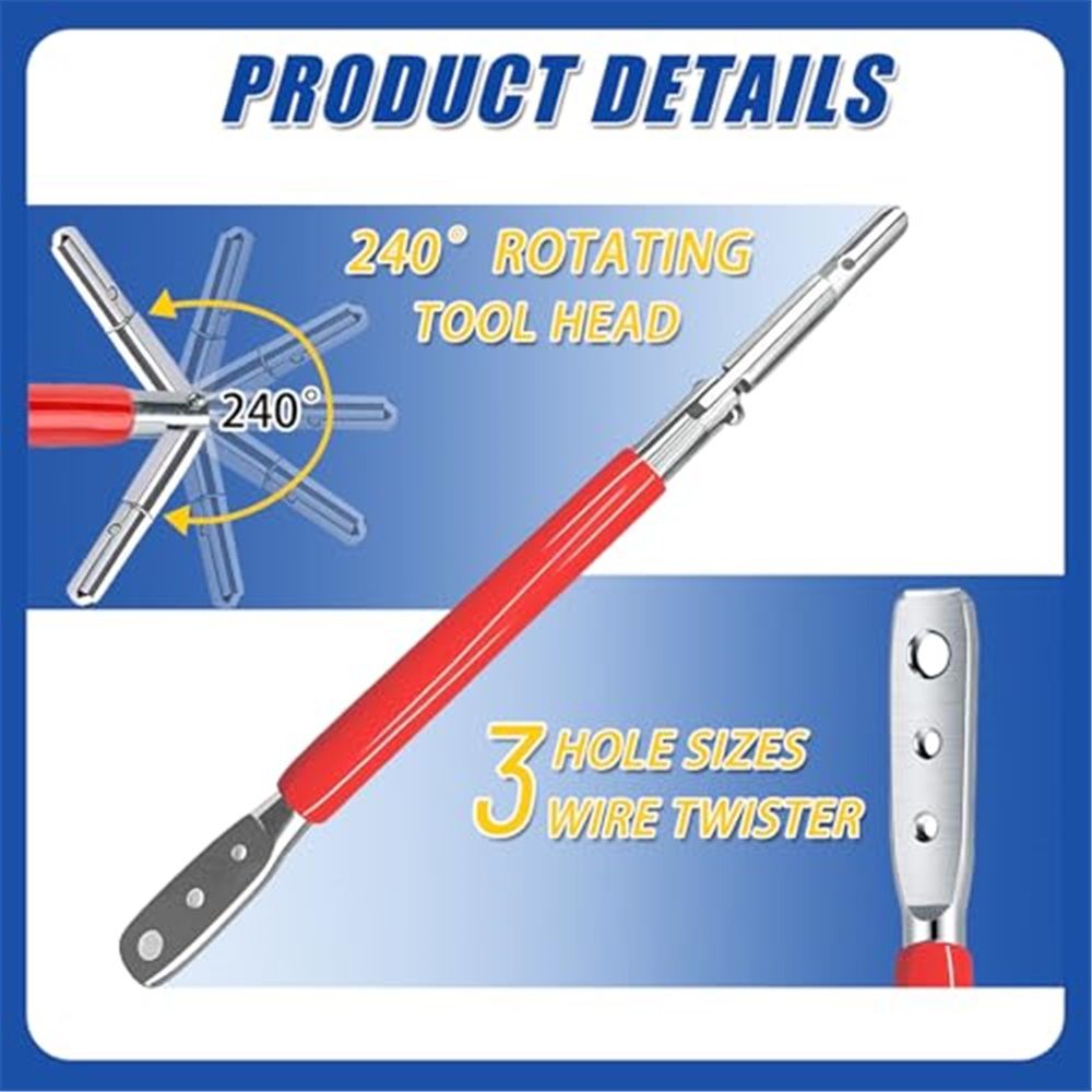 T-post Clips Tool Fixing Fence Clip and Wire Steel Bender T-post Handheld Twisting Tool, Multi Functional Bender - Image 2