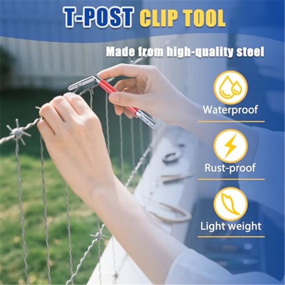 T-post Clips Tool Fixing Fence Clip and Wire Steel Bender T-post Handheld Twisting Tool, Multi Functional Bender - Image 5