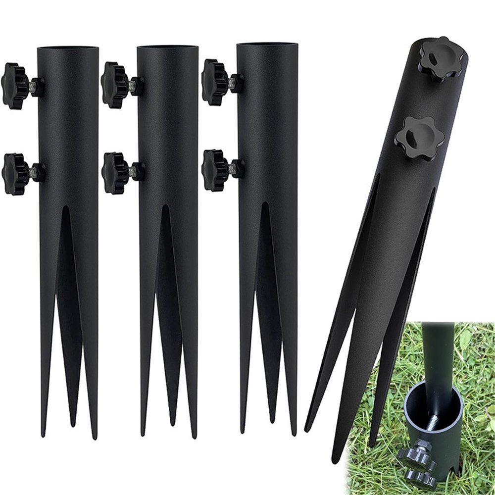 4 Pcs Steel Torch Stakes,Garden Stakes for Outdoor Lights,Metal Ground Spike Replacement Stakes for Solar Lights & Live Flame Torches,Outdoor Torch Stand Stake for Flagpoles, Fishing Rods - Image 1