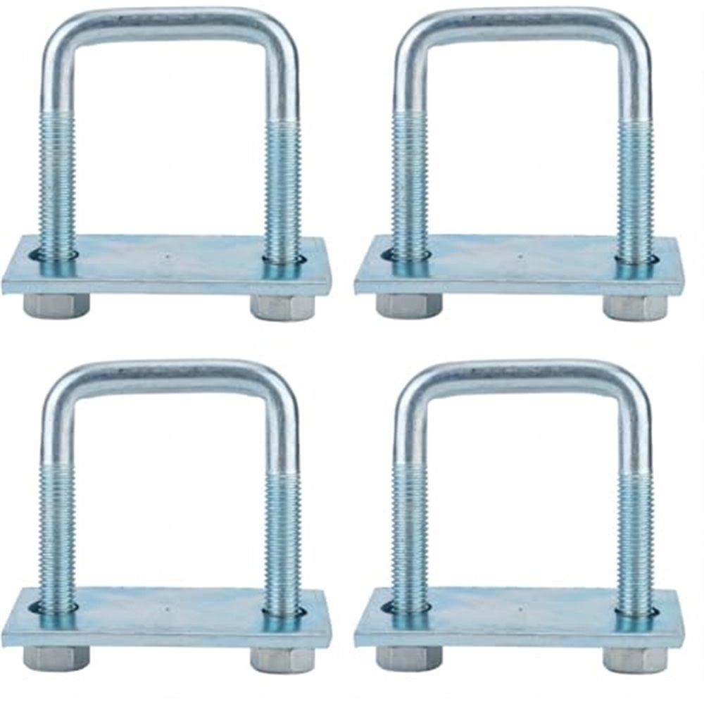 4 Pack Leaf Spring Clamp Kit,12*40*80mm Leaf Spring Clamps for Truck, Locks Springs Square U-Bolt for Trailer- Fits Leaf Springs, Galvanized Steel Clamp Set, Secure Fit for Truck, Boat and Trailers - Image 1