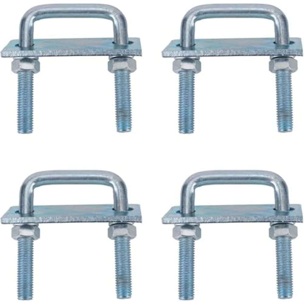 4 Pack Leaf Spring Clamp Kit,12*40*80mm Leaf Spring Clamps for Truck, Locks Springs Square U-Bolt for Trailer- Fits Leaf Springs, Galvanized Steel Clamp Set, Secure Fit for Truck, Boat and Trailers - Image 4