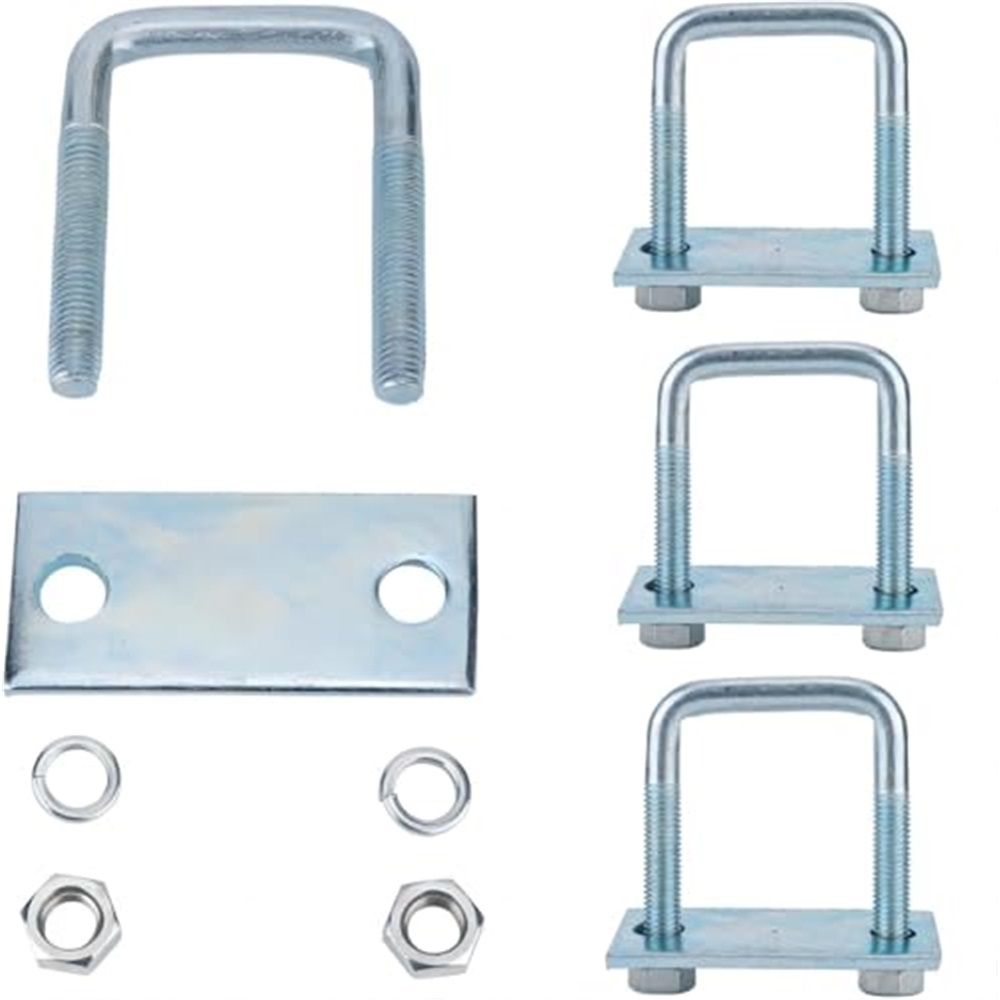 4 Pack Leaf Spring Clamp Kit,12*40*80mm Leaf Spring Clamps for Truck, Locks Springs Square U-Bolt for Trailer- Fits Leaf Springs, Galvanized Steel Clamp Set, Secure Fit for Truck, Boat and Trailers - Image 5
