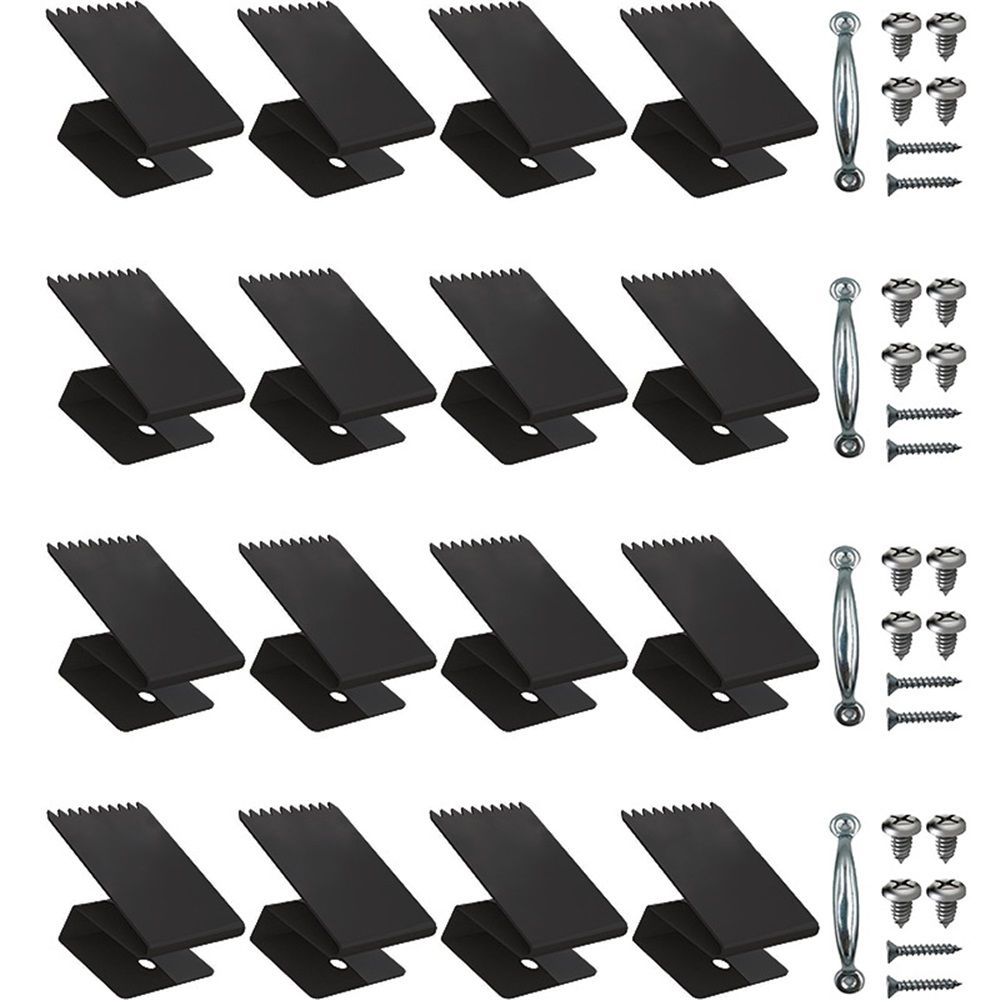 Hurricane Window Board-Up Clips Universal and Reusable Hurricane Storm Plywood Clips for Windows with Door Handles and Screws 1/2 inch 16 Pack (1/2