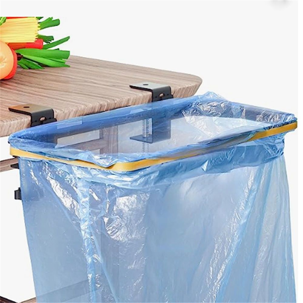 Trash Bag Holder, Over The Cabinet Trash Bag Holder for Kitchen, Stainless Steel Under Sink Bag Holder, Garbage Bag Holder for Kitchen, Cabinet, Camping, Picnics (Without Garbage Bag) - Image 3