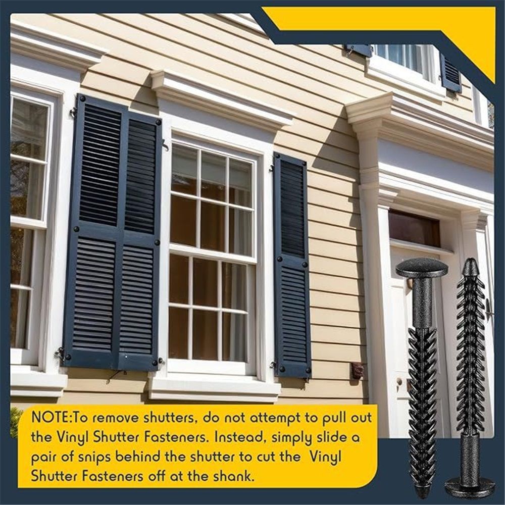 60 Pcs 3 Inch Vinyl Shutter Fastener Window Panel Peg Lok Pin Pegs Screws Shutter Spikes Anchor (Black) - Image 3
