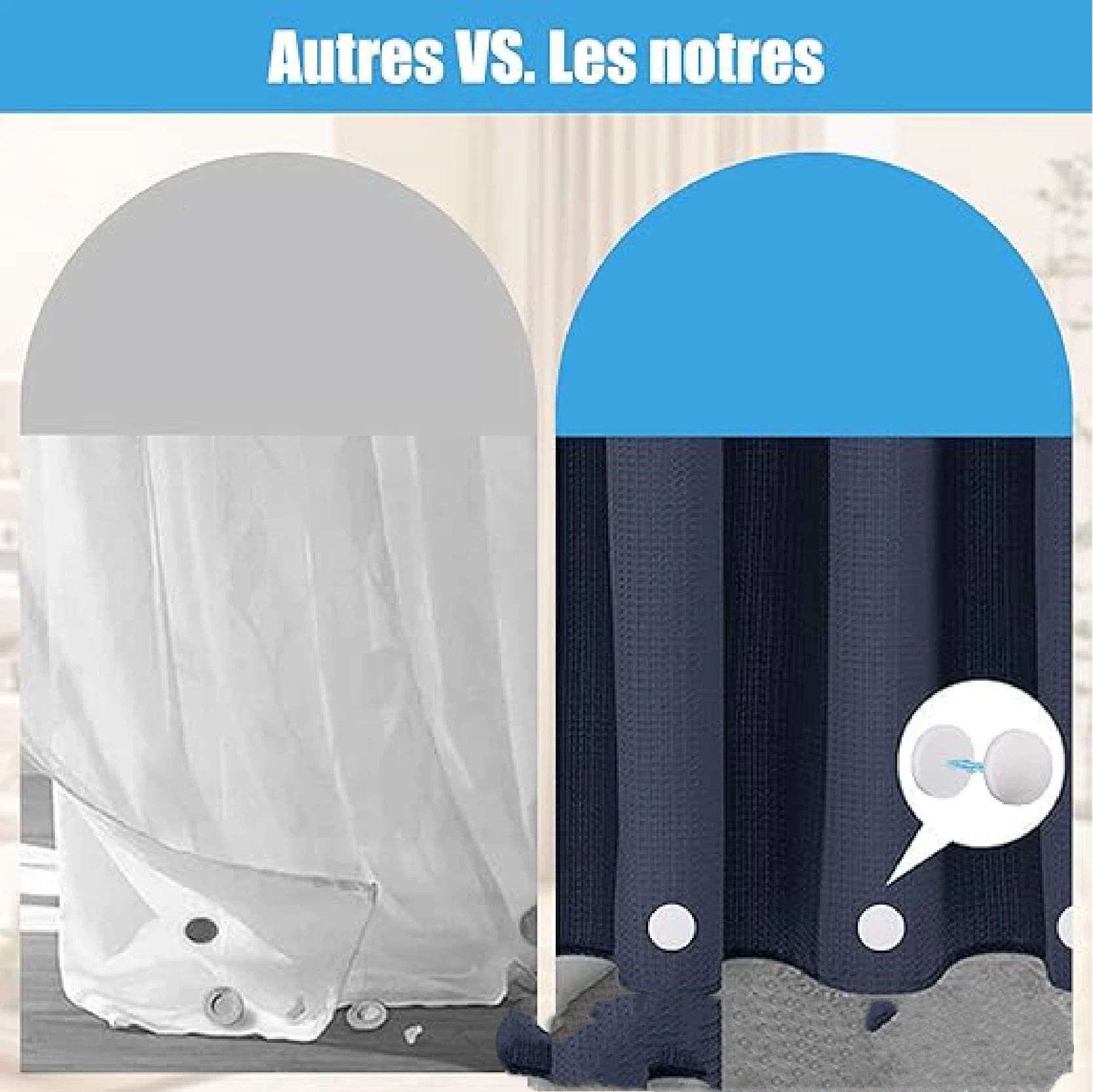 Magnetic Shower Curtain Weights for Splash-Free Bath Experience - 360° Silicone Wrapped - Will Never Rust - Heavy Magnets Prevent Curtain Liners from Blowing | 8 Pairs | White - Image 3