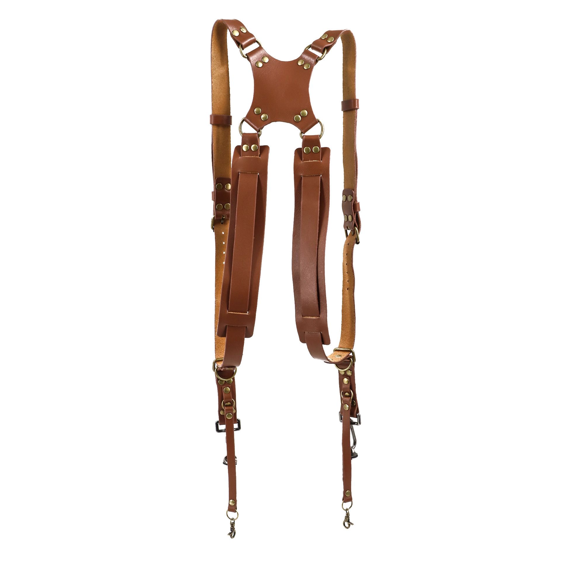 Camera Strap,Camera Straps for Photographers,Leather Dual Camera Strap for Two Cameras (Brown) Dual Camera Harness Strap with Padded for Two Cameras - Image 1