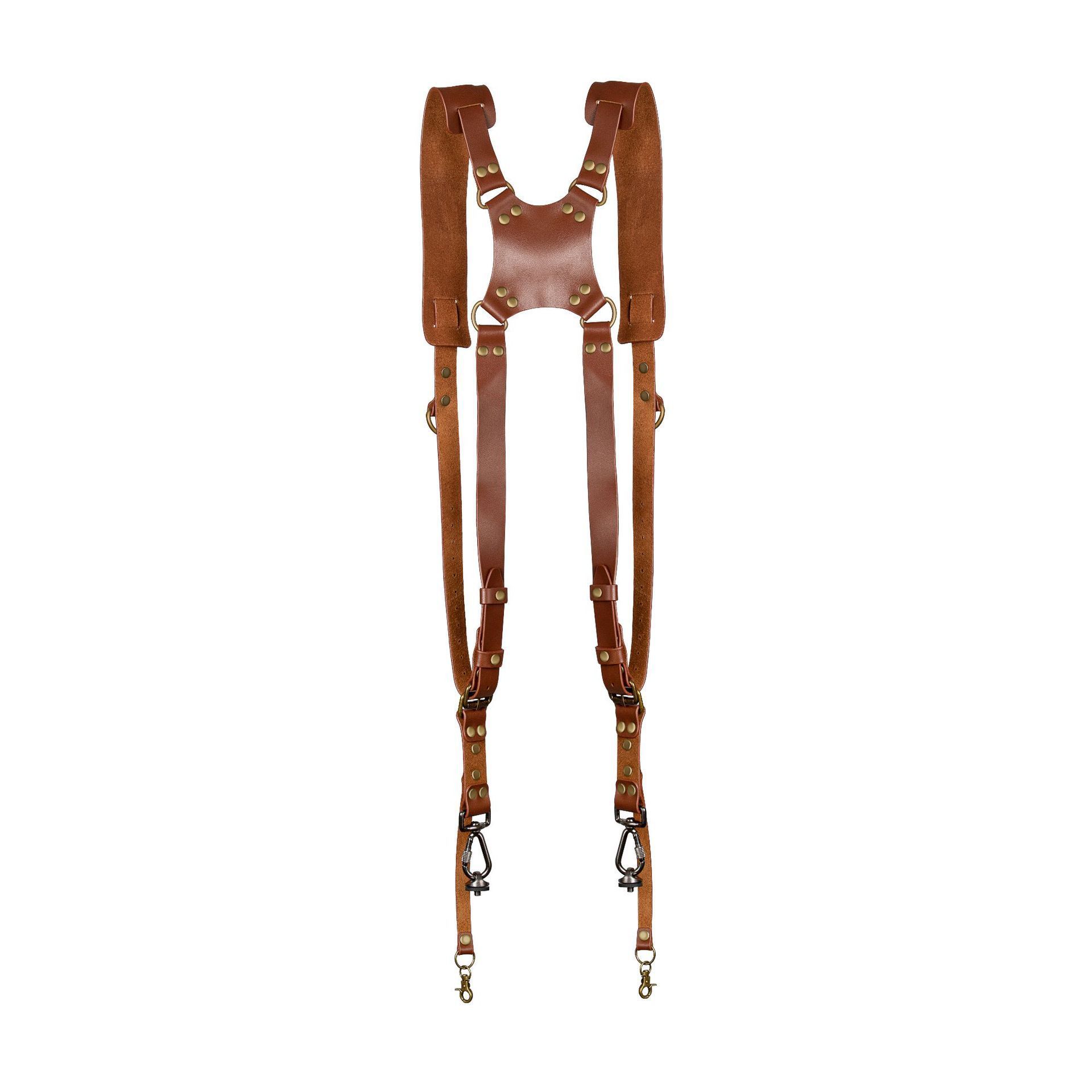 Camera Strap,Camera Straps for Photographers,Leather Dual Camera Strap for Two Cameras (Brown) Dual Camera Harness Strap with Padded for Two Cameras - Image 4