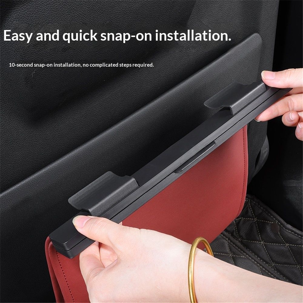 LED Car Trash Can Waterproof Garbage Bag Passenger Side Artificial Leather Storage Pocket Leak Proof Reusable Traveling Portable Offices Toilet Garbage Cans Back Seat Hanging (Red-1pack) - Image 4