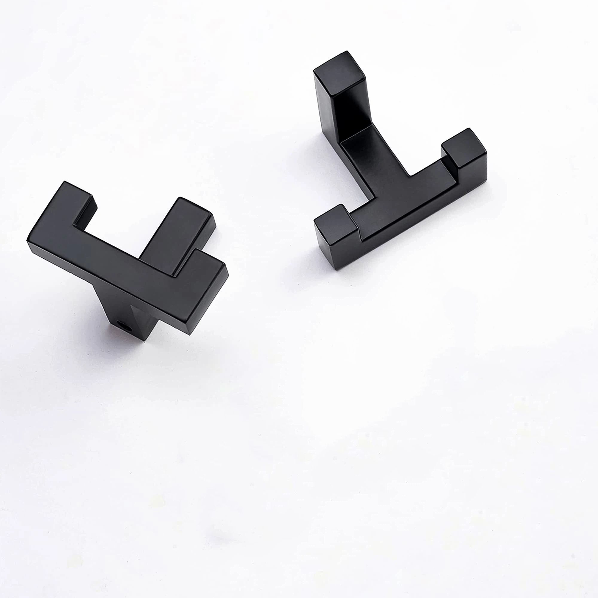 2 Pack Heavy Duty Double Claw Coat Hook Wall Mount with Screw Retro Double Coat Hook Utility Hook for Coats, Scarves, Bags, Towels, Keys, Hats, Mugs, Hats (Black) - Image 1