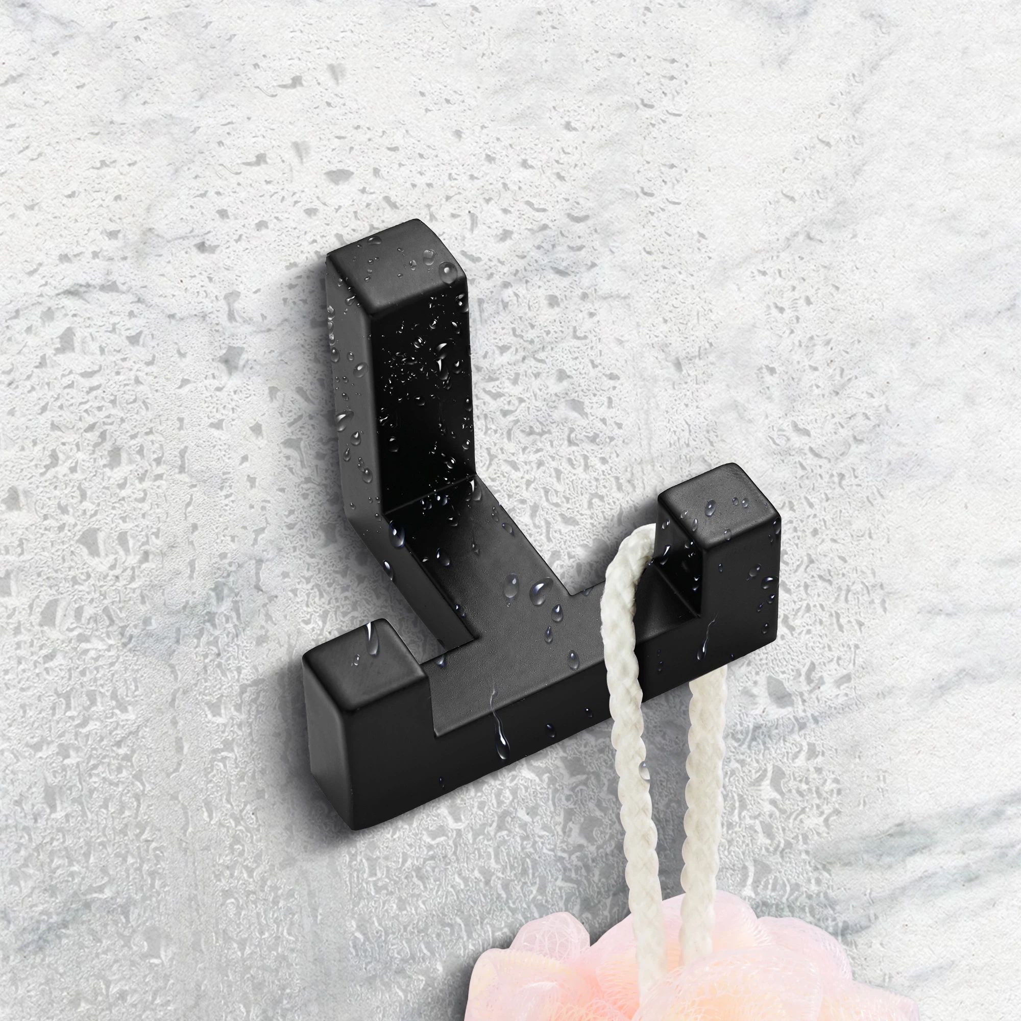 2 Pack Heavy Duty Double Claw Coat Hook Wall Mount with Screw Retro Double Coat Hook Utility Hook for Coats, Scarves, Bags, Towels, Keys, Hats, Mugs, Hats (Black) - Image 3