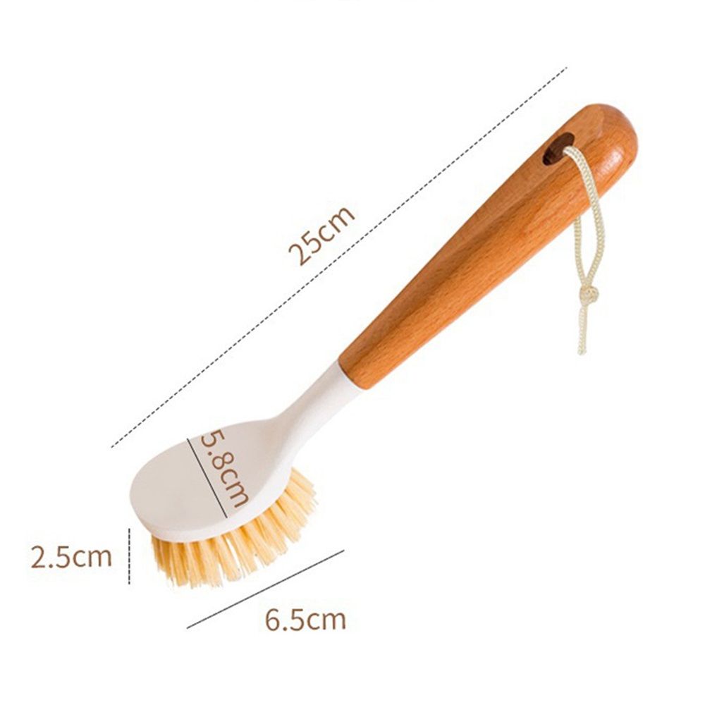 2 pack Wooden Dish Brush, Dish Brushes with Handle, Wooden Handle Soft Scrubber Kitchen Brush for Dishes and Vegetables - Image 3