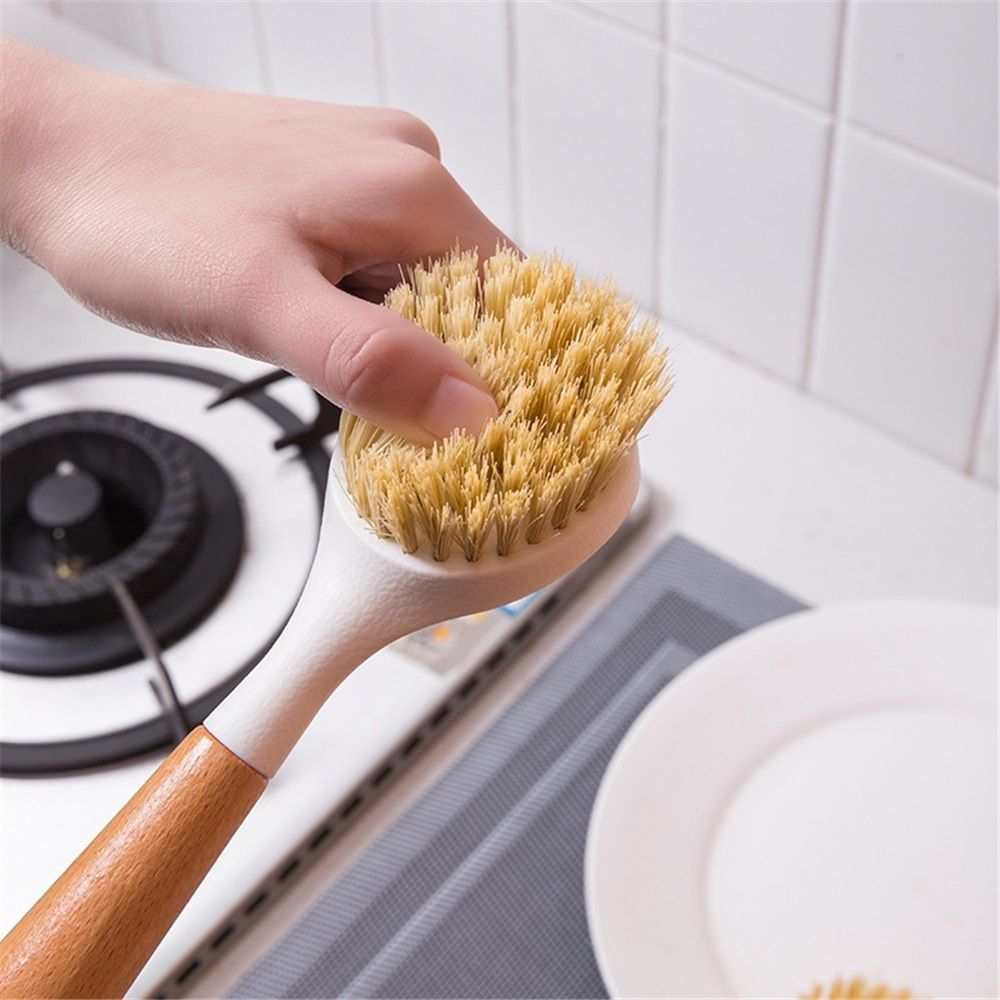 2 pack Wooden Dish Brush, Dish Brushes with Handle, Wooden Handle Soft Scrubber Kitchen Brush for Dishes and Vegetables - Image 5