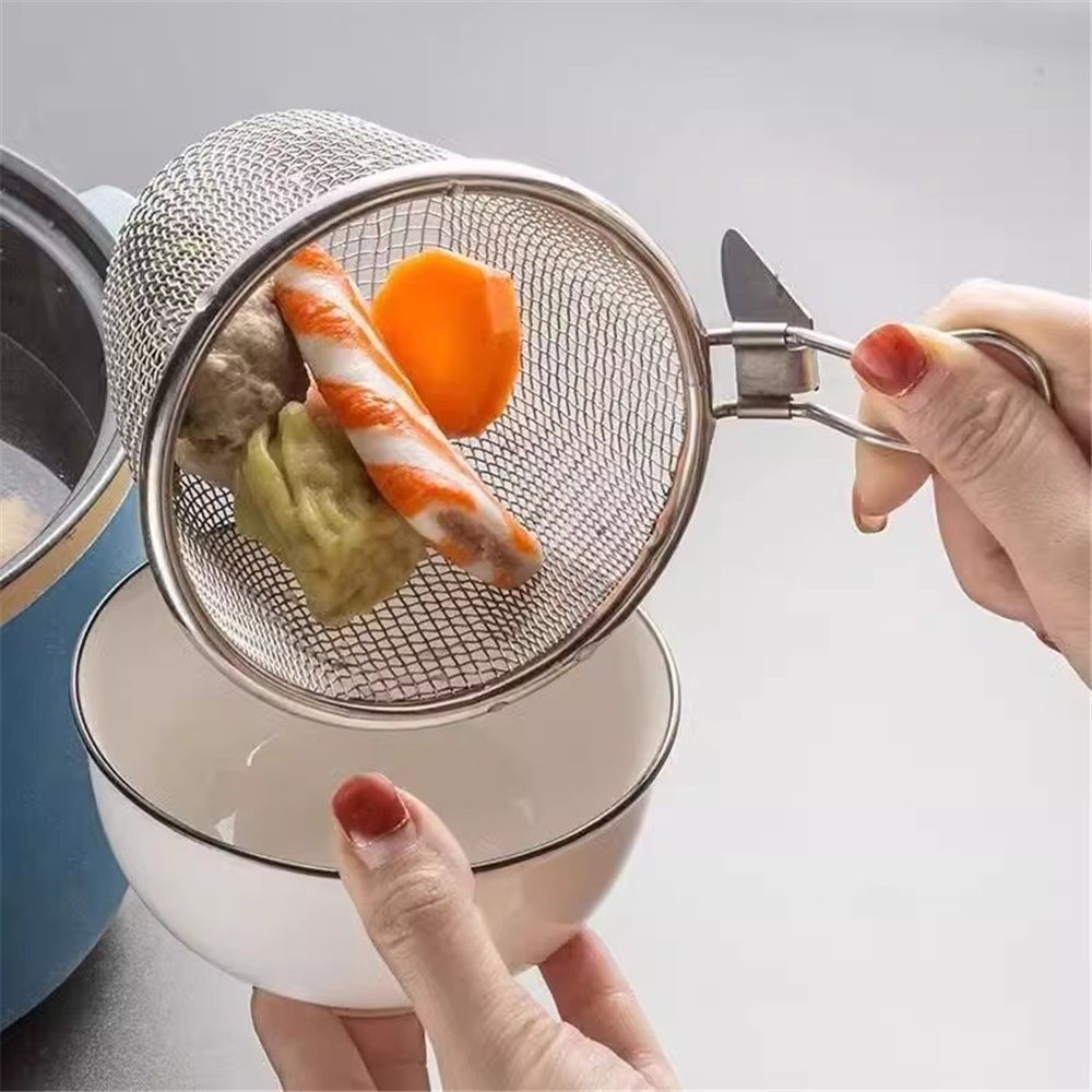 2 Pcs Stainless Steel Basket, Mesh Spider Food Dumpling Noodle Strainer, Fine Mesh Strainer with Handle, Food Strainers - Image 2