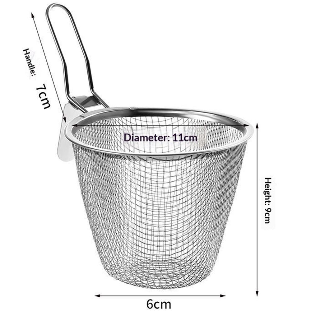 2 Pcs Stainless Steel Basket, Mesh Spider Food Dumpling Noodle Strainer, Fine Mesh Strainer with Handle, Food Strainers - Image 4