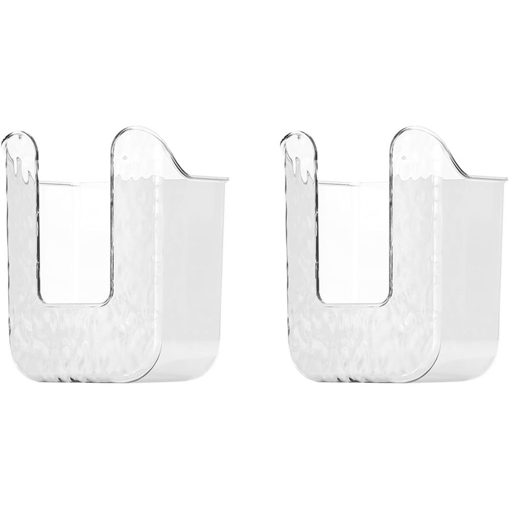 2 Pcs Bathroom Toilet Wall-Mounted Wet Wipes Dispenser Kitchen Wipes Wall Mount Storage Box (Transparent White) - Image 1