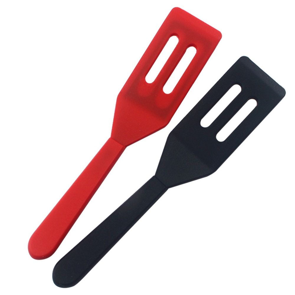 2 pack Baking Mini Serving Spatula, 20.3cmX4.2cm, Heat-Resistant Flexible Nonstick Silicone, Red and black - Image 2