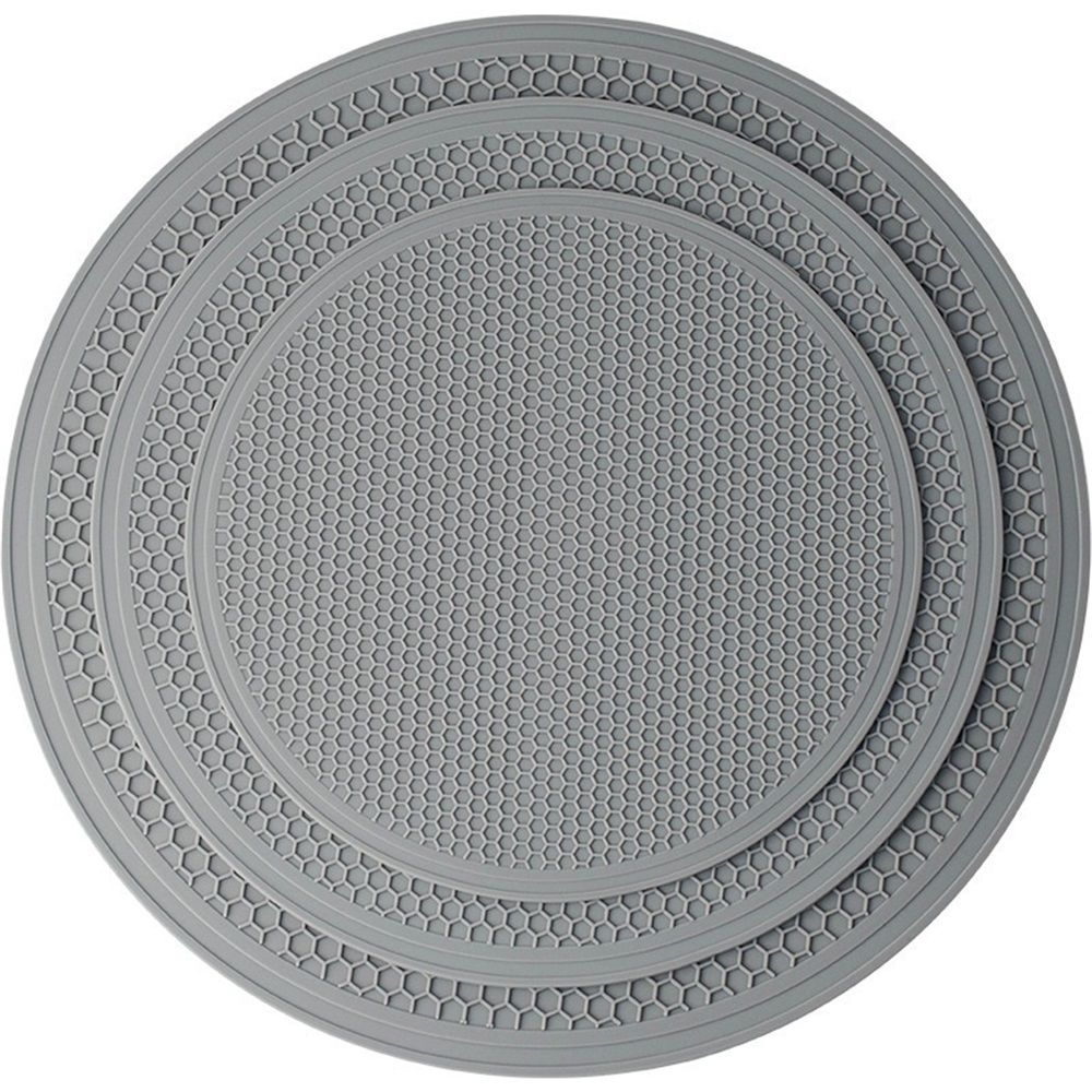 8 10 12 Inch Microwave mat, Multi-Purpose Hot Pad,Pot Holder,Baking,Drying, Silicone mats for Microwave,Dishwasher Safe - Splatter Guard, Set of 3,Grey - Image 1