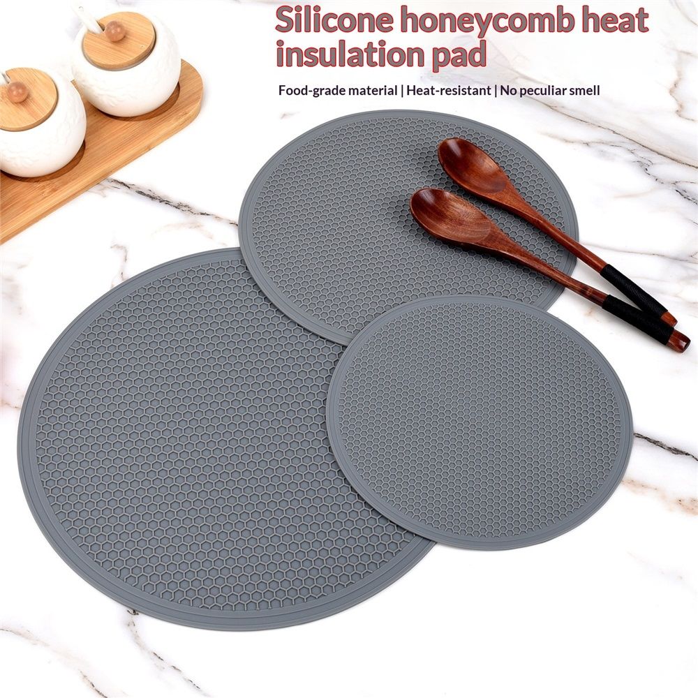 8 10 12 Inch Microwave mat, Multi-Purpose Hot Pad,Pot Holder,Baking,Drying, Silicone mats for Microwave,Dishwasher Safe - Splatter Guard, Set of 3,Grey - Image 2