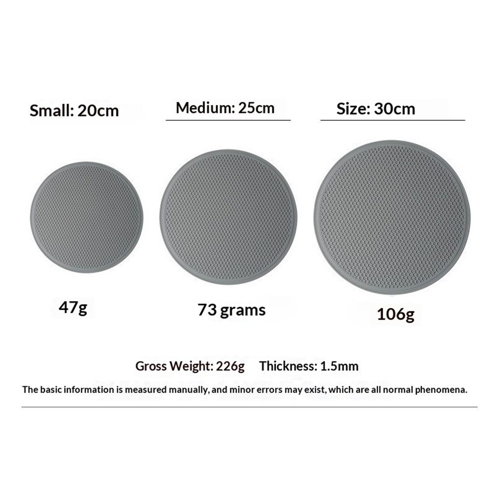 8 10 12 Inch Microwave mat, Multi-Purpose Hot Pad,Pot Holder,Baking,Drying, Silicone mats for Microwave,Dishwasher Safe - Splatter Guard, Set of 3,Grey - Image 4