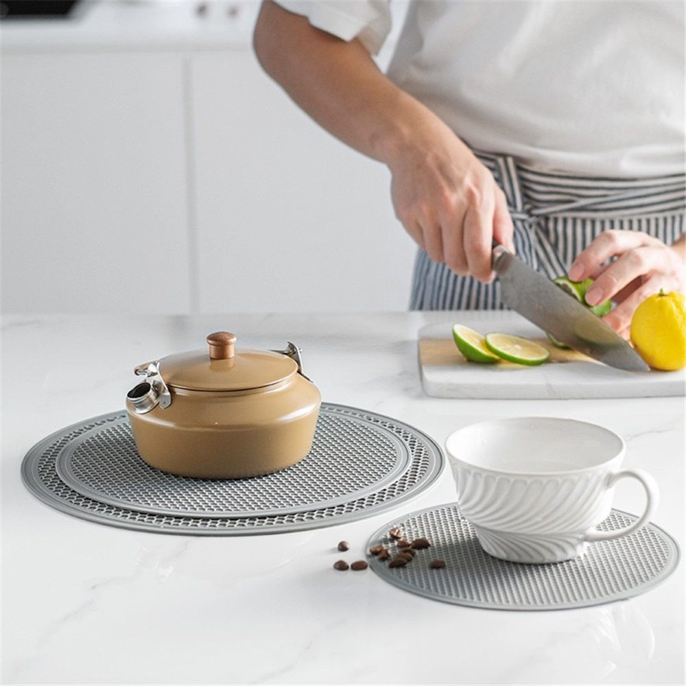 8 10 12 Inch Microwave mat, Multi-Purpose Hot Pad,Pot Holder,Baking,Drying, Silicone mats for Microwave,Dishwasher Safe - Splatter Guard, Set of 3,Grey - Image 5