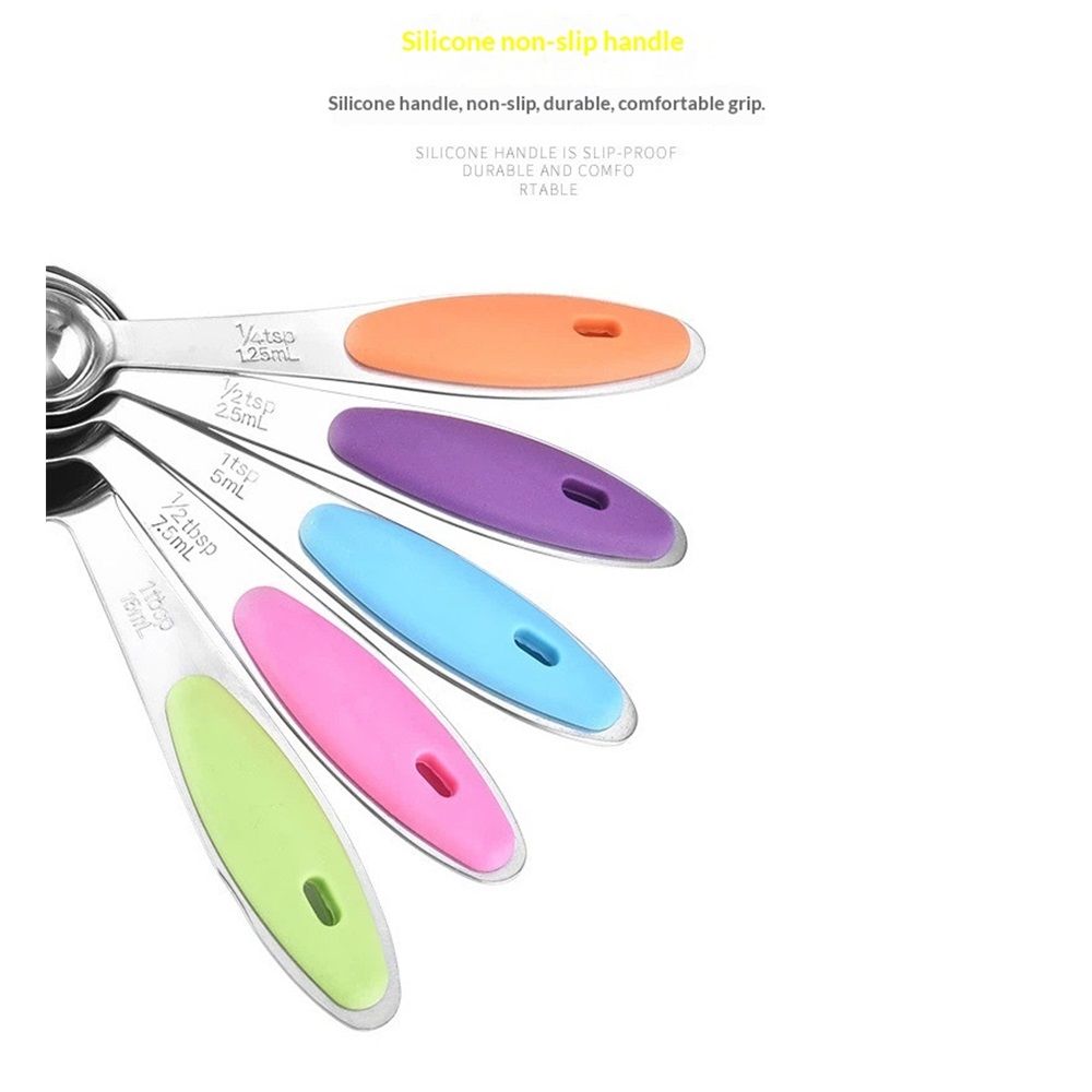 Stainless Steel Measuring Cups Set of 5 – Nesting Measuring Cups for Kitchen – Dry & Liquid Measurements, Dishwasher Safe, Ergonomic Design with Colored Handles - Image 4