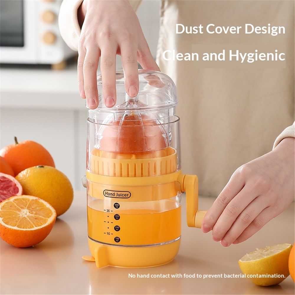 Manual Citrus Juicer with Rotating Crank - Large Capacity Hand Press for Lemon Orange Lime Grapefruit | Max Extraction, Ergonomic Handle for Effortless Squeezing, Dishwasher Safe & Compact Storage - Image 3