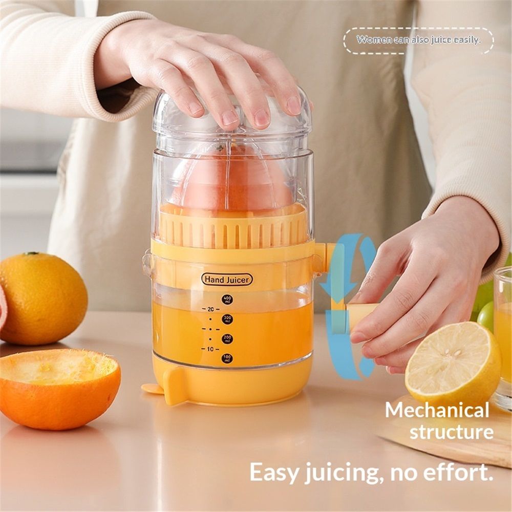Manual Citrus Juicer with Rotating Crank - Large Capacity Hand Press for Lemon Orange Lime Grapefruit | Max Extraction, Ergonomic Handle for Effortless Squeezing, Dishwasher Safe & Compact Storage - Image 4