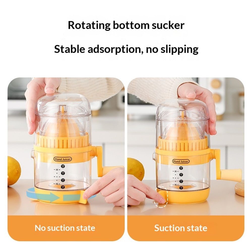 Manual Citrus Juicer with Rotating Crank - Large Capacity Hand Press for Lemon Orange Lime Grapefruit | Max Extraction, Ergonomic Handle for Effortless Squeezing, Dishwasher Safe & Compact Storage - Image 5