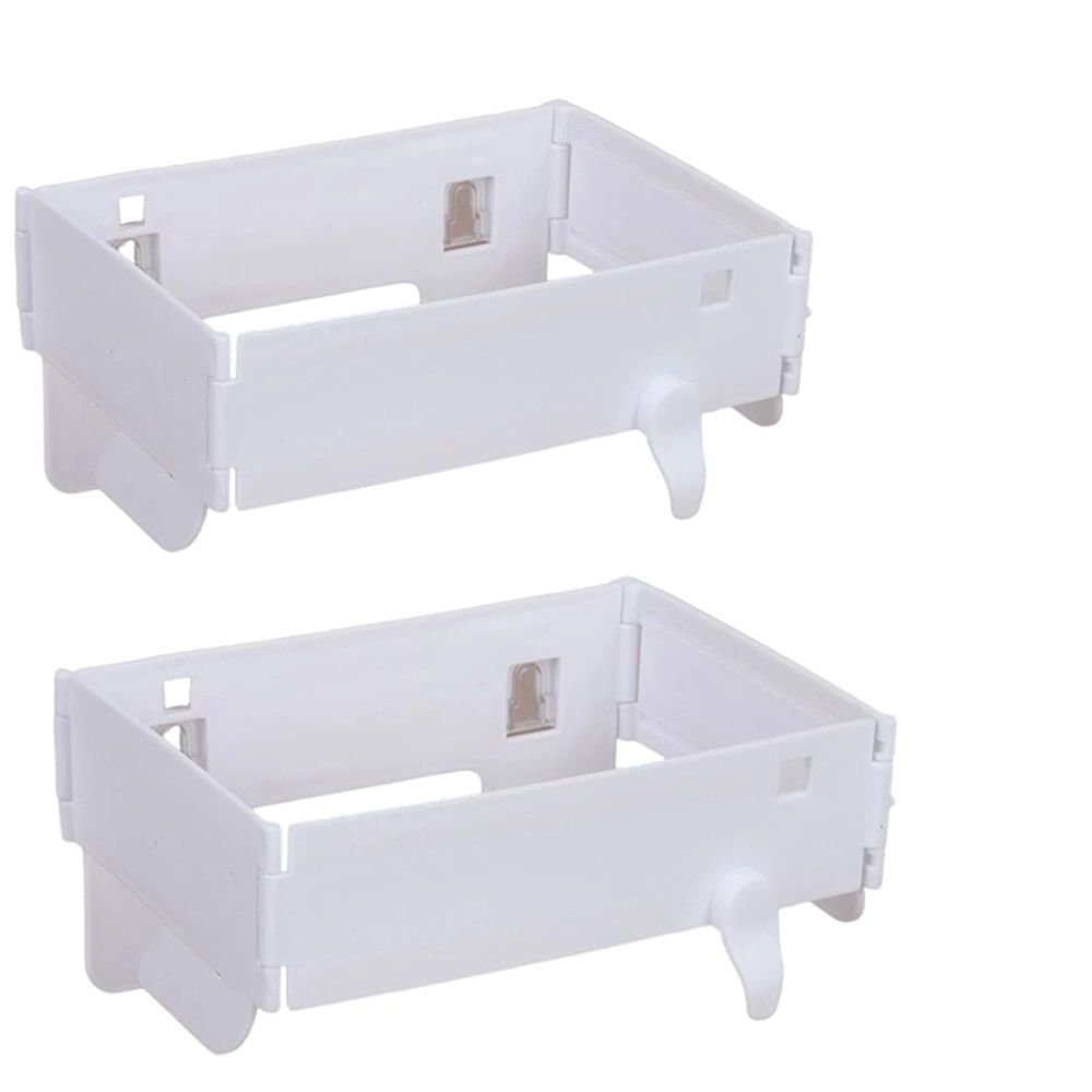 2 pack Foldable Trash Bag Holder, Hanging Waste Garbage Can Rack Closure Waste Bag Hanger Racks with Fixing Snap for Kitchen Cabinets Doors - Image 1