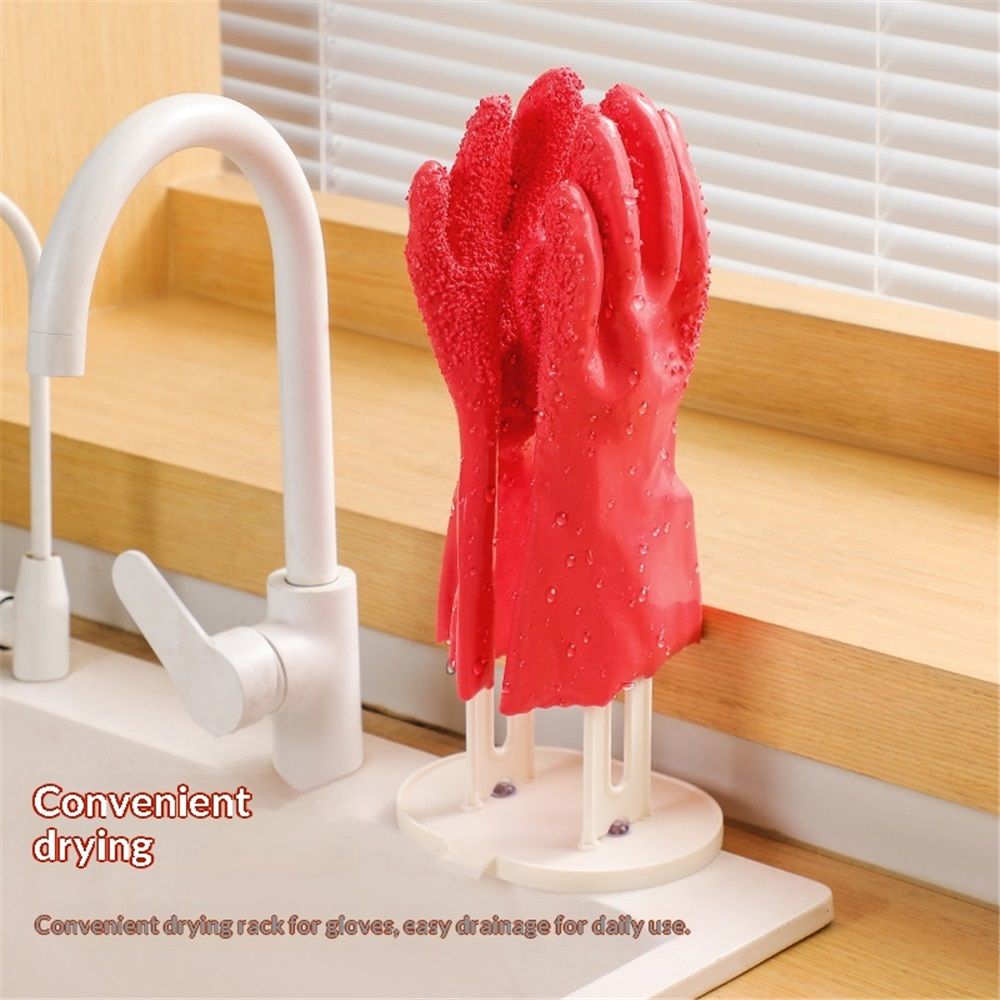 2 Pieces Kitchen Glove Holder Glove Drying Rack Dryer Plastic Mitten Rubber Rack Sink Stand Towel Hanger Reusable Towel Storage Holders for Sponge Food Bag Organizer, white + blue - Image 3