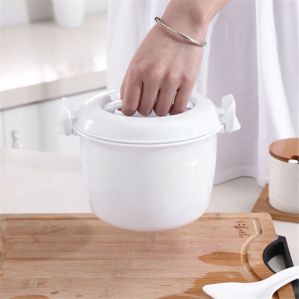 Microwave Rice Cooker - Non-Stick Microwave Steamer, 1.8L Container Perfect for Small Kitchens, Dorms, Singles & Quick Meals (1.8L) - Image 3