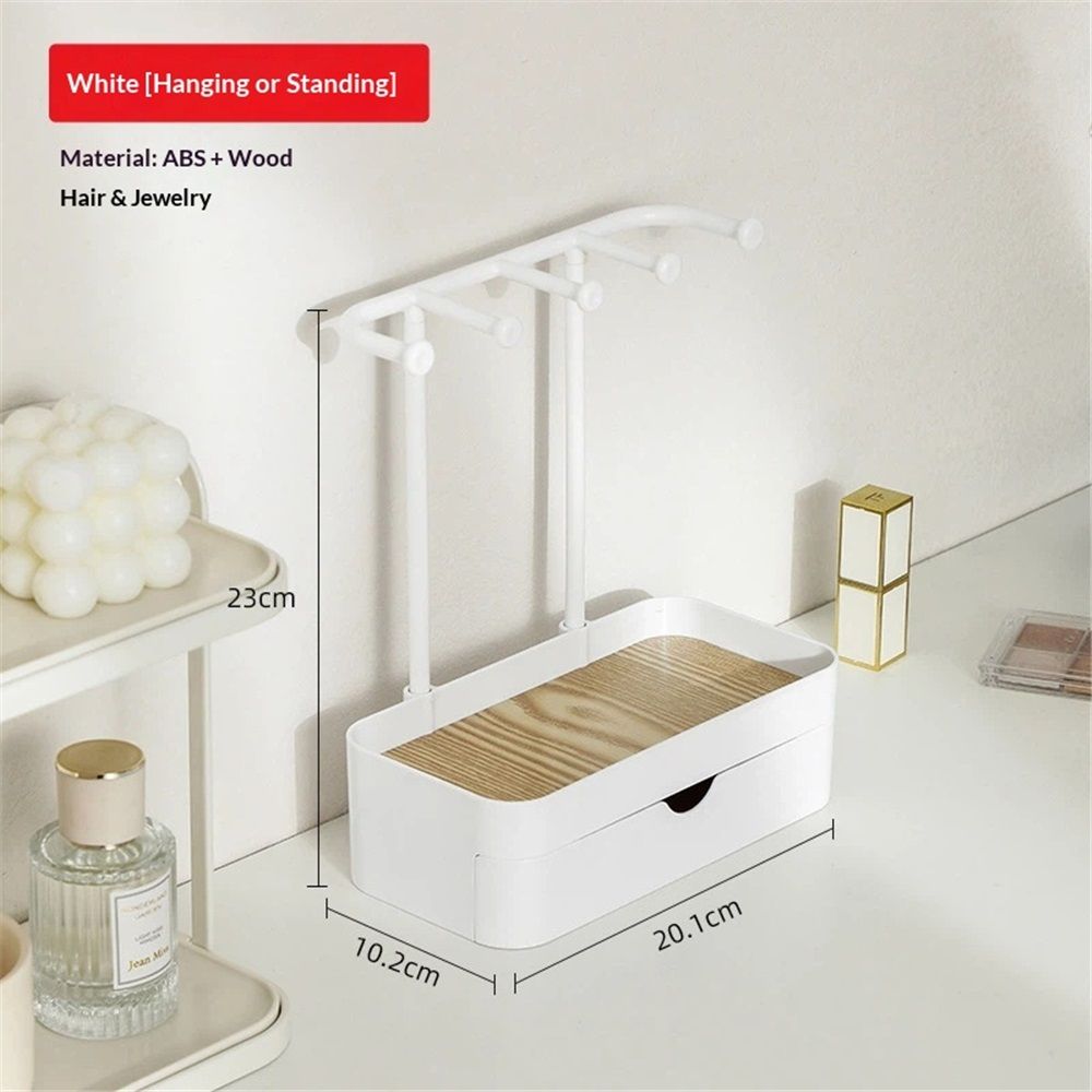 Jewelry Holder Organizer, Jewelry Display Stand with Holder and Plastic Tray, white Double-Layer （only box） - Image 2