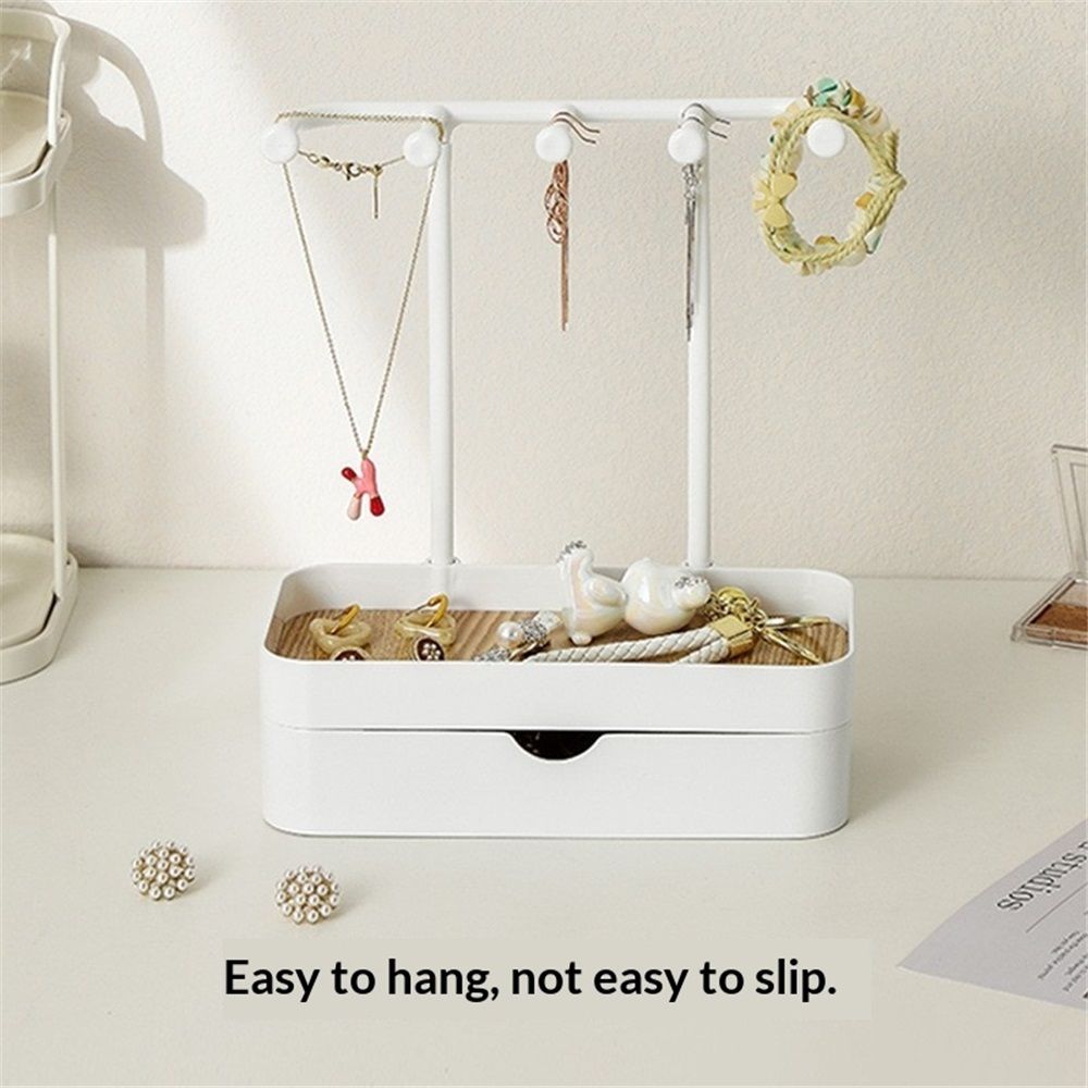 Jewelry Holder Organizer, Jewelry Display Stand with Holder and Plastic Tray, white Double-Layer （only box） - Image 5