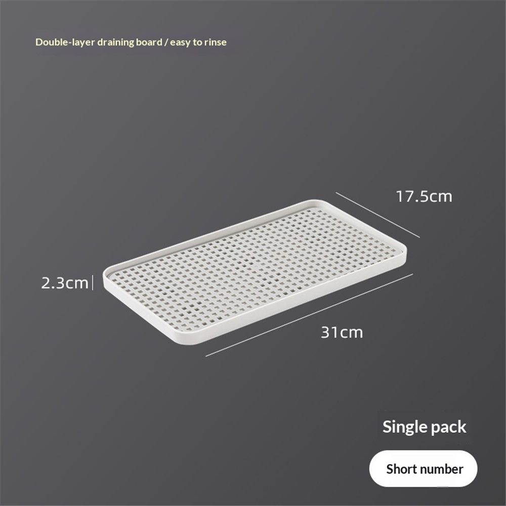 2-Tier Drain Tray for Kitchen Counter, Detachable Plastic Dish Drainer Drying Rack, Multi-Functional Tea/Fruit/Vegetable Drain Board Caddy - Image 2