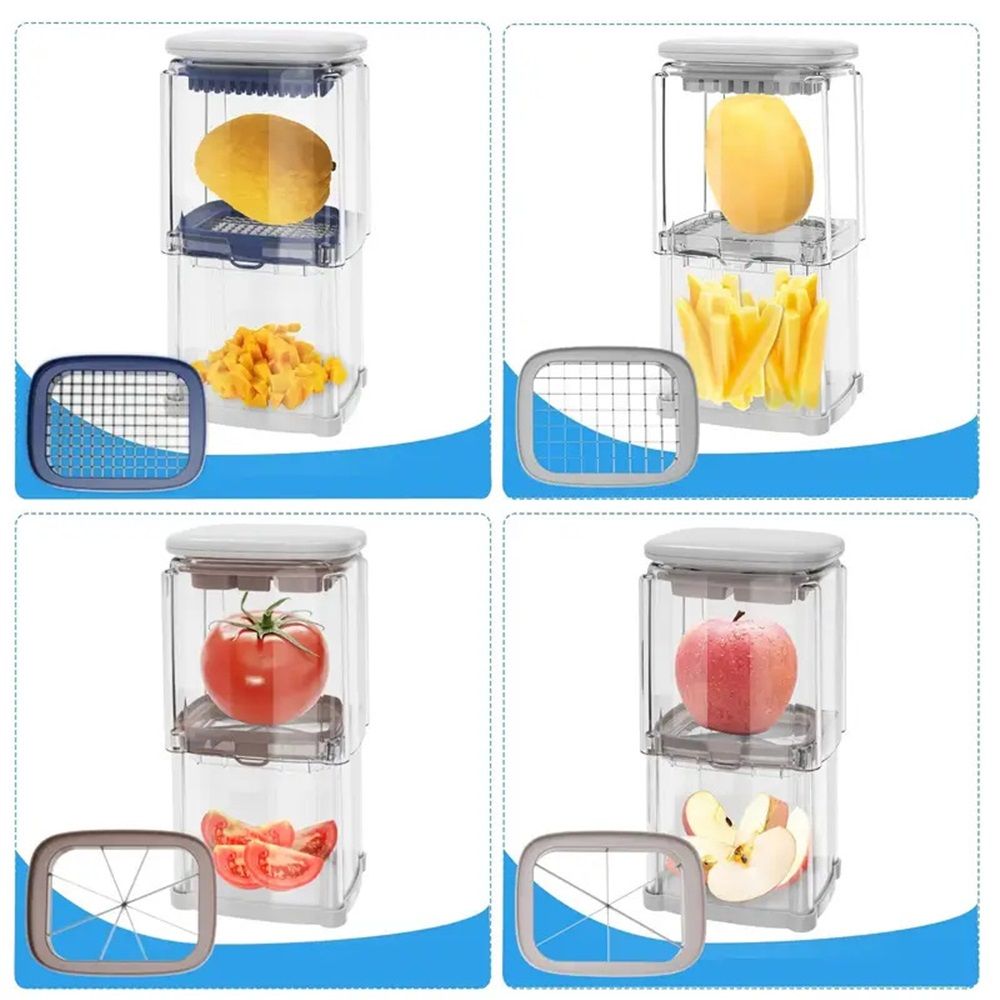 Vegetable Chopper: Veggie Dicer Fruit Slicer, Potato French Fry Cutter, Wedge Cutter, Onion Chopper, Safe to Use, Easy to Clean & Store（Only box） - Image 4
