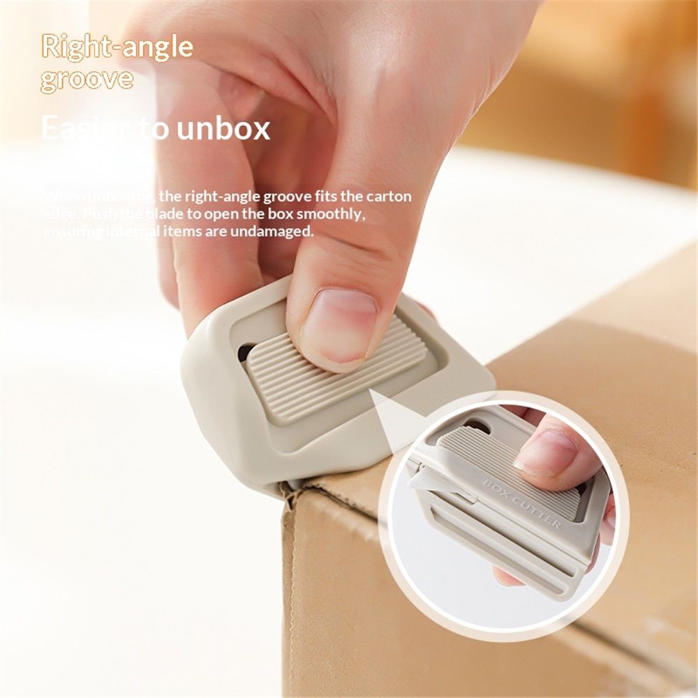 2 pack Mini Ceramic Box Cutter - Auto-Retractable Blade, Magnetic Package Opener, Compact Utility Knife for Mail, Crafts & DIY(2, khaki) - Image 2