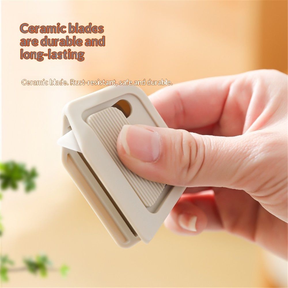 2 pack Mini Ceramic Box Cutter - Auto-Retractable Blade, Magnetic Package Opener, Compact Utility Knife for Mail, Crafts & DIY(2, khaki) - Image 3