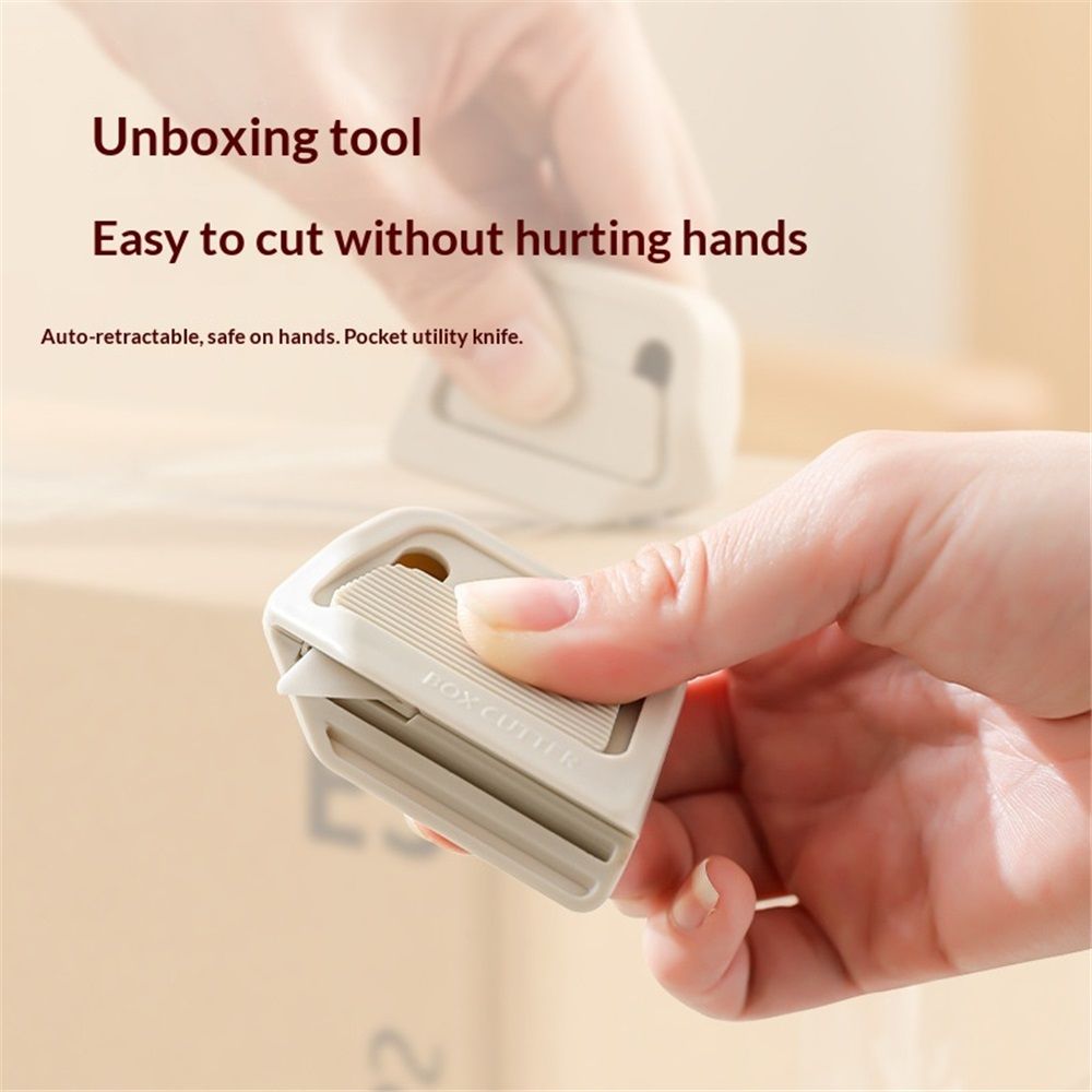 2 pack Mini Ceramic Box Cutter - Auto-Retractable Blade, Magnetic Package Opener, Compact Utility Knife for Mail, Crafts & DIY(2, khaki) - Image 5