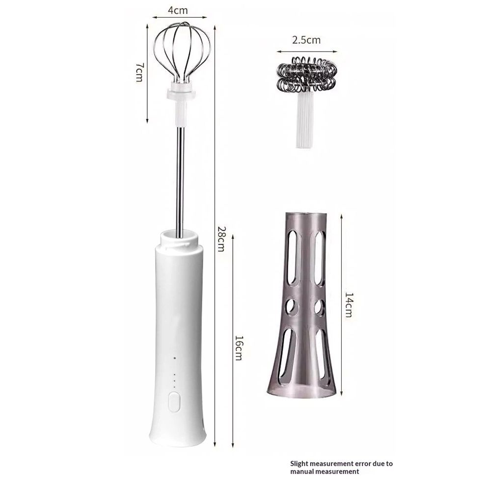 Milk Frother Wand for Coffee, Silent Coffee Foamer Drink Mixer,Handheld Frother Rechargeable Electric Whisk for Latte, Cappuccino, Hot Chocolate, Egg(Home and Travel Set White) - Image 3